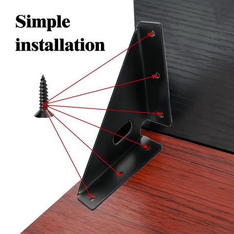 Beefed Up Heavy Duty Gusset Joints 4 Pack for tables and cabinets, black steel corner brace with installation guide, home projects