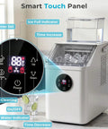 Top Tier Countertop Ice Cube Maker Delivers Legit Square Ice In Mere Minutes While Pulling 26 Pounds Per Day with smart touch panel.