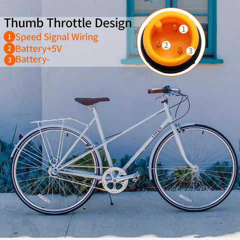Right Hand Thumb Throttle For E Bike And E Scooter 3 Pin Replacement With Waterproof Connector Ergonomic Design Easy Install 22mm Handlebar Fit Direct Replacement Accelerator For Electric Bike And Scooter
