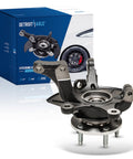 Front Right Steering Knuckle And Wheel Bearing Hub Assembly Replacement For Ford Escape 2005-2012, Mercury Mariner 2005-2011, And Mazda Tribute 2005-2011, Passenger Side Knuckle With Wheel Hub, Drop-In, OEM Grade, product and box view