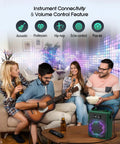 40W Wireless Voice Amplifier For Teachers And Large Audiences Bluetooth PA system in living room with people playing guitar