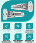 Two Pack Heavy Duty Chrome Zinc Alloy R V Door Hinges For Travel Trailers And Fifth Wheel Campers Plus Walk In Refrigeration Cooler Mounts And Bbq Grill Smocer Hardware Kit Wit Complete Bolt Set Inclued, showcasing chrome-coated zinc alloy hinges.