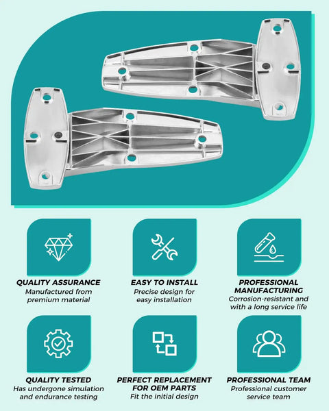Two Pack Heavy Duty Chrome Zinc Alloy R V Door Hinges For Travel Trailers And Fifth Wheel Campers Plus Walk In Refrigeration Cooler Mounts And Bbq Grill Smocer Hardware Kit Wit Complete Bolt Set Inclued, showcasing chrome-coated zinc alloy hinges.