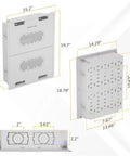 In Wall Recessed TV Box For Home Theater Components And Network Gear With Heavy Duty Ventilation Panels, dimensions 15.2 x 19.7 x 3.94 inches.