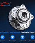 Front Wheel Bearing And Hub Assembly For Toyota Tacoma 2005 Through 2019 4Runner 2003 Through 2019 FJ Cruiser 2007 Through 2009 Six Lug With ABS Front Hub Assembly Replacement For Prerunner SR5 And TRD displayed on dark background