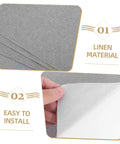 Self Adhesive Linen Repair Patch Kit, 5 Pieces, Grey Appliques, showing linen material and adhesive backing for easy application.