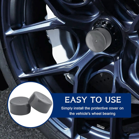 4 Pack 1.98 Inch Trailer Bearing Caps Grey Rubber Hub Dust Covers For Boat Trailer Wheels Installed on Wheel