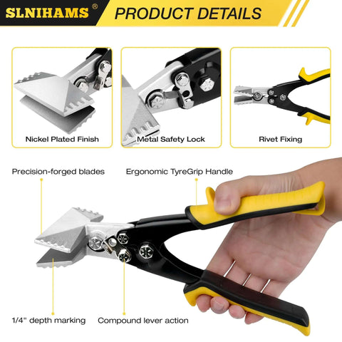 Pro Grade 3 Inch Sheet Metal Hand Seamer Tool with ergonomic grip held by a hand, showing nickel-plated finish and metal safety lock.