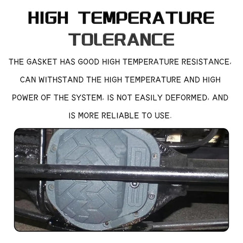High Temp Rear And Front Differential Gasket Set For Dana 60 70 50 Axles thick rubber cover seal attached to differential housing.