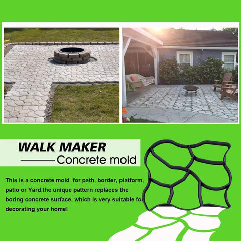 Oversized Reusable Concrete Path Molds For DIY Garden Walkways And Pavers in use creating custom patio and yard pathways