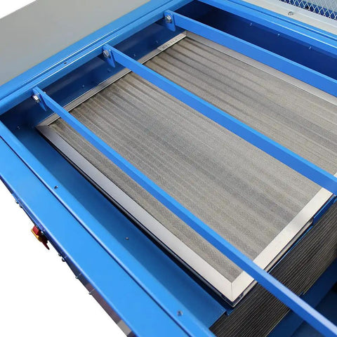 Heavy Duty Metalworking Downdraft Table Featuring Dual Motors And Killer 3700 Cfm Airflow seamless steel filter system.