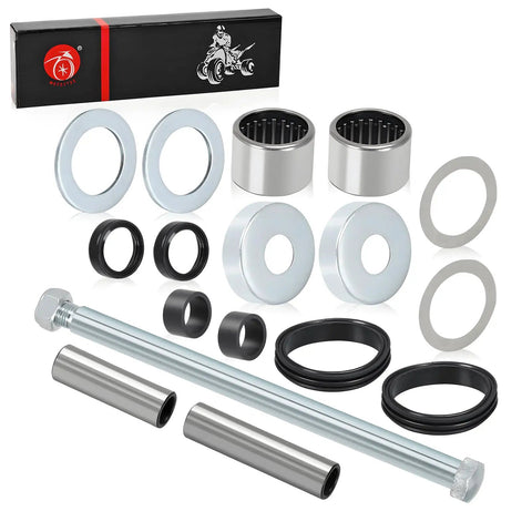 Swing Arm Bearing Bushing Seal Pivot Shaft Bolt Kit For Blaster 200 YFS200 1988 2006 Beefed Up OEM Style Replacement For Durable Rear Suspension Service And Easy Install, with components arranged on a white background.