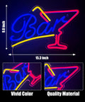 Colorful bar neon sign, 15.3x9.8 inches, vivid colors and quality material, Neon Led Happy Birthday Sign Light Up For Party Wall Backdrop Decor