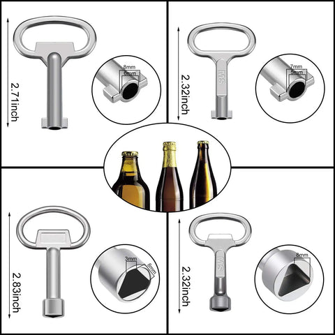 11 Piece Multi Functional Utility Key Kit with various spanner sizes for home plumbing and DIY projects, shown with bottles.