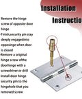 Installation instructions for tamper-proof door hinge screws with security pins. Tamper Proof Door Hinge Screws 8 Pack With Hardened Security Pins.