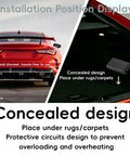 Forward and Reverse Parking Sensor System With Inches Distance Option installed under car bumper and trunk rug.