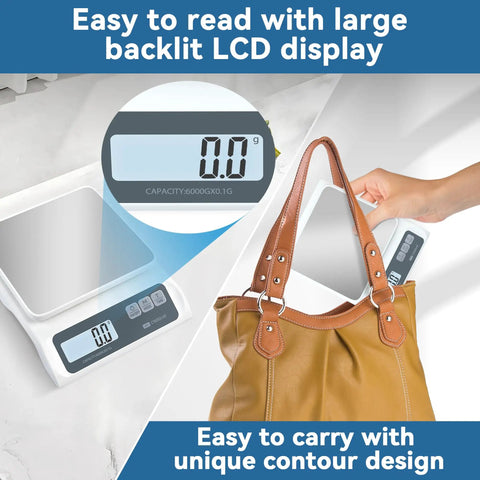 0.1g Precision Digital Kitchen Scale For Meal Prep And Calorie Counting with backlit LCD, easy to carry size