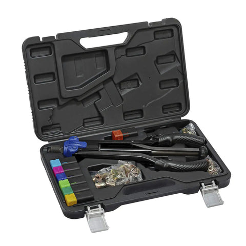 15 Inch Hand Rivet Nut Setter Kit With 79 Piece High Leverage Rivet Nut Tool Set, Includes Metric And SAE Mandrels And Nuts, carbon steel case