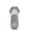 One Half Inch Hex Bolts Kit With Nuts And Flat Washers Hot Dipped Galvanized HDG Grade A Partial Thread 13 Threads Per Inch Nine Inch Length Twenty Five Count Built To Beef Up Construction And Steel Frame Projects, showing a single bolt from the kit