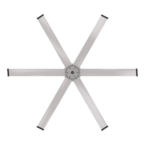 Top Shelf Modern Smart Ceiling Fan With Hella Fast Airflow And Slick WiFi App Control Featuring SenseMe Tech For Massive Rooms In Premium Brushed Aluminum Finish - Blades from above.