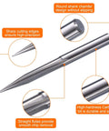 HARFINGTON CNC V Bit with 1/8 in shank, 20-degree 0.1mm tip carbide engraving end mill, side view