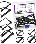 Heavy Duty Shaft Locking Pin Kit With 9 Pieces In 9 Sizes 3/16 In To 3/8 In Black Zinc Plated Round Square Arch Pins