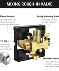 Delta R10000 high-flow brass shower valve with mounting bracket and multiple connections for secure installation and performance.