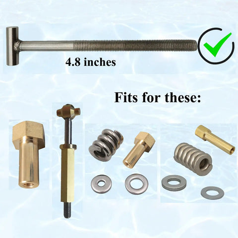 2 Pack T Bolt Stainless Steel Screw Replacement Kit, 4.8 Inch Long, Fits 194997 53108900 DEX2420JKIT