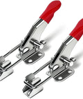 2 Pack Adjustable 304 Stainless Steel Toggle Latch Clamp With Quick Release, 400 Lbs Holding Capacity, red handle detail