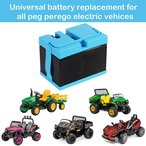 12V 12Ah Lithium Battery Pack For Peg Perego John Deere Ride On Toys With Conversion Cable And Charger Delivers Longer Run Time