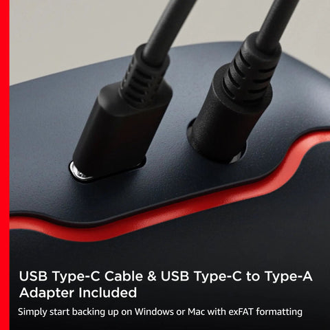 Massive 8TB External SSD Desk Drive with USB-C and USB 3.2 Gen 2 ports for fast 1000 MB/s read speeds