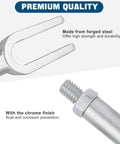 Close-up of 5 Piece Ball Joint Separator Tool Set Pickle Fork Kit For Cars And Light Trucks with chrome plated forged steel.