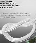 Heavy Duty Polyurethane Air Hose, 328 Feet Of Flexible Pneumatic Tubing shown in a coiled bend, highlighting its durability and flexibility.