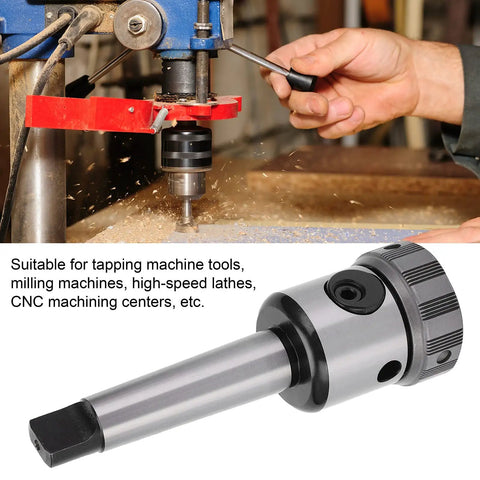 Beefy MT3 Annular Cutter Arbor For Drilling And Milling Machines, 40Cr Steel Build, M5 To M20 Clamp Range (3/36 To 3/4 Inch), MT3 Taper, 0.03 mm Precision, HRC45-48 Hardness, Drill Tap Holder Tool, used on milling machine