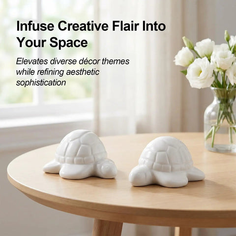Top Shelf White Ceramic Sea Turtle Toilet Bolt Covers 2 Piece Set Fresh Coastal Bathroom Decor on wooden table.
