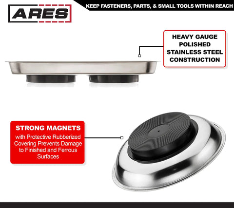 3 Piece Magnetic Tool Tray Set Keeps Screws Sockets Bolts Pins And Tools In One Spot With Ultra Strong Magnets and stainless steel