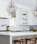 Crystal Mini Chandelier Lighting 1 Light Chrome Iron Ceiling Fixture For Small Spaces Dope Sparkle With Modern Shine Easy Install
