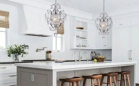 Crystal Mini Chandelier Lighting 1 Light Chrome Iron Ceiling Fixture For Small Spaces Dope Sparkle With Modern Shine Easy Install