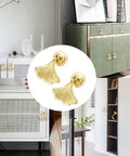 Top Shelf Knockout Slick Light Cyan Gold Ginkgo Leaf Cabinet Knobs Six Pack Vintage Drawer Pulls Premium Zinc Alloy Furniture Hardware With Screws For Dressers And Cupboards in modern interiors.