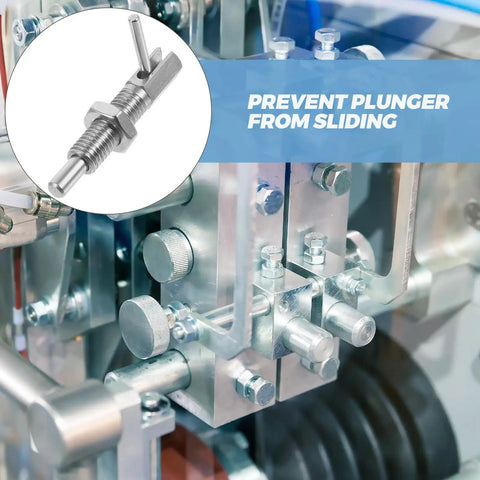 Tough As Nails M10 Stainless Steel L Handle Indexing Lock Plunger With Spring Latch Clamping System installed in industrial equipment.