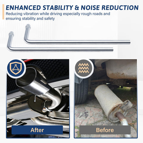 Stainless Steel Exhaust Hanger Rod Weld-On 9.5 Inch Long 90 Degree Bent Universal Fit 2 Pack supporting car muffler system