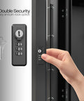 Heavy Duty Wall Mount EV Charger Protective Box With Lockable Safety Padlock showcasing key and pin-lock option.