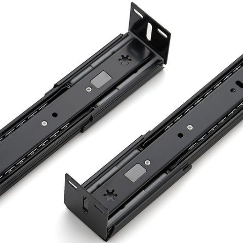 Heavy Duty Rear Mount Brackets For Soft Close Cabinet Drawer Slides 20 Pack Black Metal Replacement Parts Side View