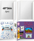 Two Pack Trifold Poster Boards 48 X 36 Inch Double Sided White Display Boards for science fair and classroom projects shown open
