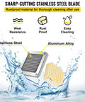 Replacement Chopper Blade Set One Quarter Inch For Even Cuts shown with stainless steel and aluminum alloy materials.