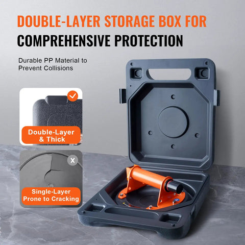 Heavy Duty Glass Vacuum Suction Cup 8 Inch Lifter with ABS Handle shown in protective double-layer carry box