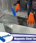 Worker using 6 Inch Magnetic TDC And TDF Cleat Tool for HVAC duct and sheet metal installation in narrow spaces