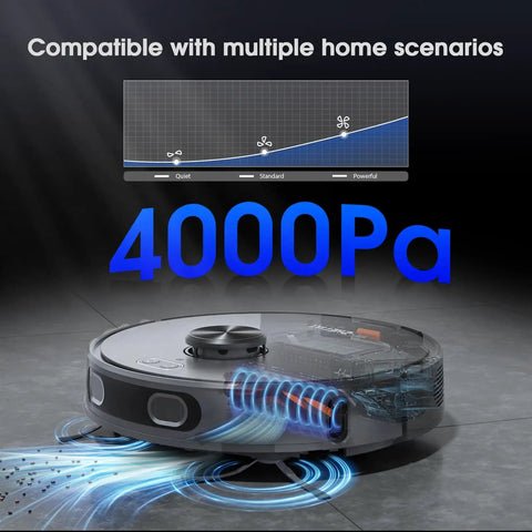 Side view of LiDAR Mapping Robot Vacuum And Mop with Smart Navigation WiFi App Alexa Voice Control Obstacle Avoidance Strong Suction
