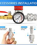 One Quarter Inch Air Regulator With Gauge, 0-180 PSI Inline Regulator For Air Tools And Pneumatic Systems, installation steps.