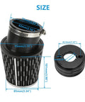 High Flow Air Filter Kit For Predator 212cc 196cc Mini Bike Go Kart 62mm Filter with size measurements and components shown